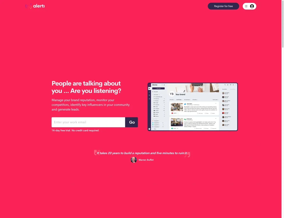 Alerti : avis sur ce logiciel de marketing sur les réseaux sociaux / social listening & prix