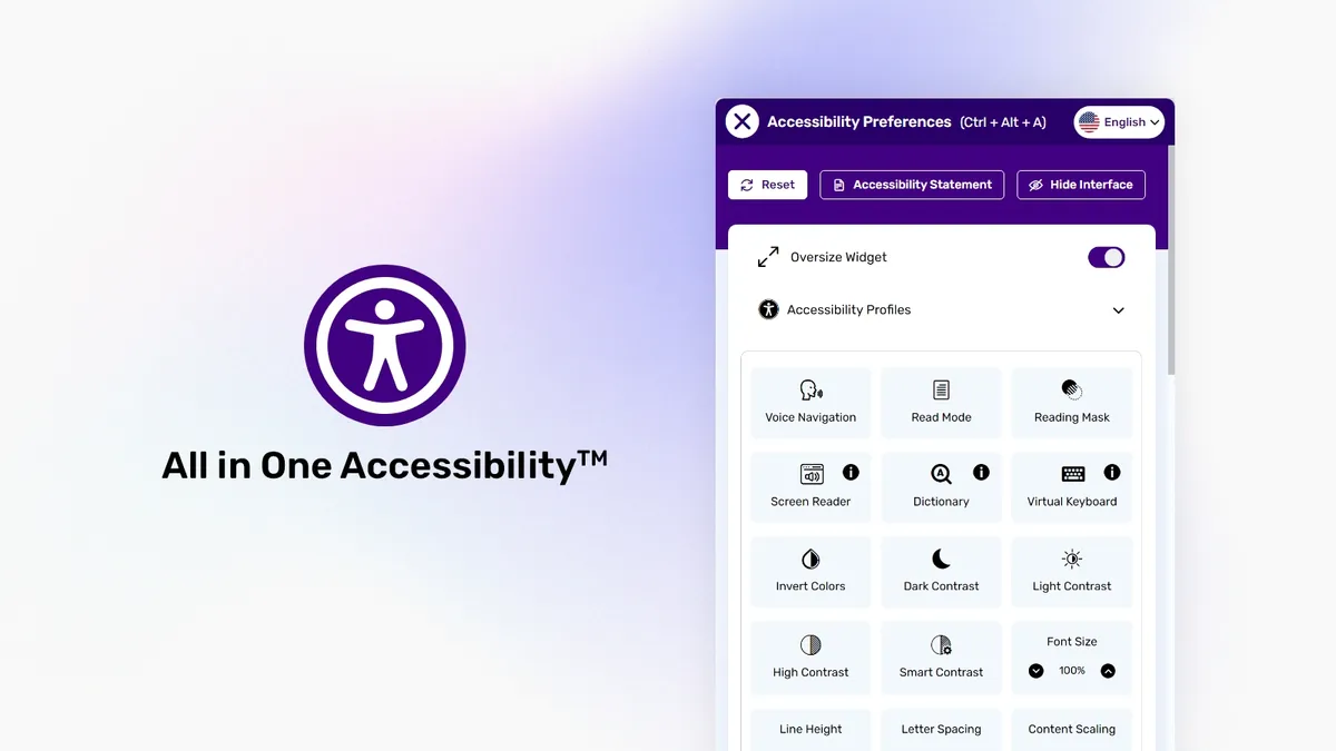 All In One Accessibility: interface, fonctionnalités & intégrations All In One Accessibility: interface, fonctionnalités & intégrations