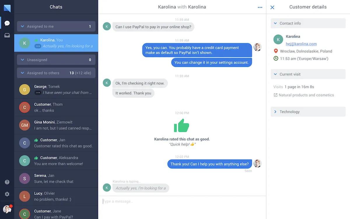 Chat.io: interface, fonctionnalités & intégrations