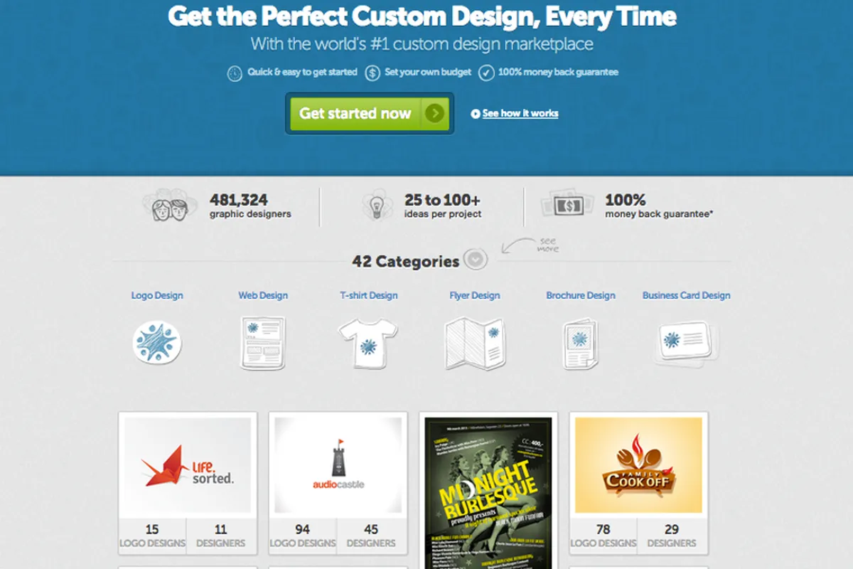 DesignCrowd: interface, fonctionnalités & intégrations