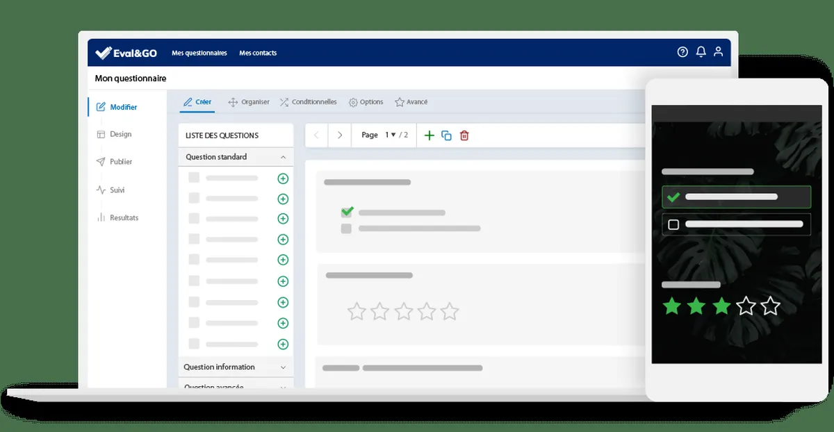 Eval & Go: interface, fonctionnalités & intégrations
