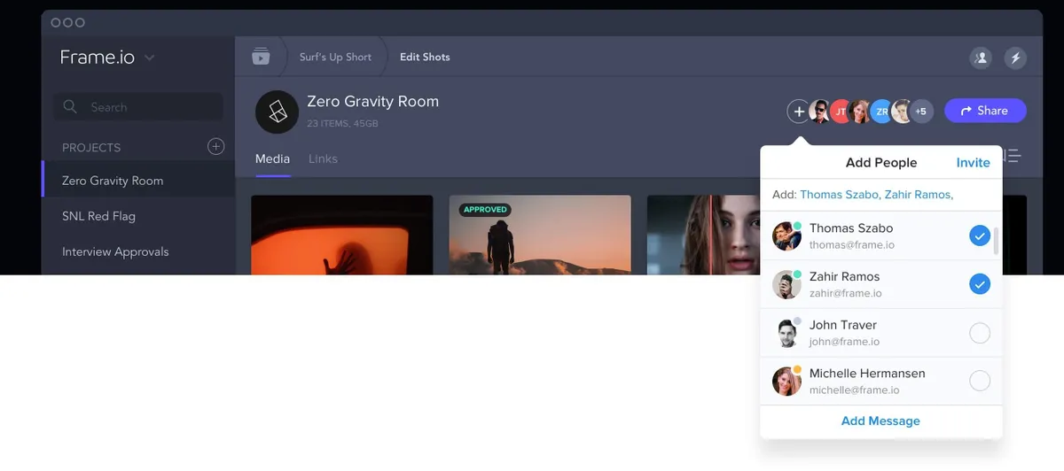 Frame.io: interface, fonctionnalités & intégrations Frame.io: interface, fonctionnalités & intégrations