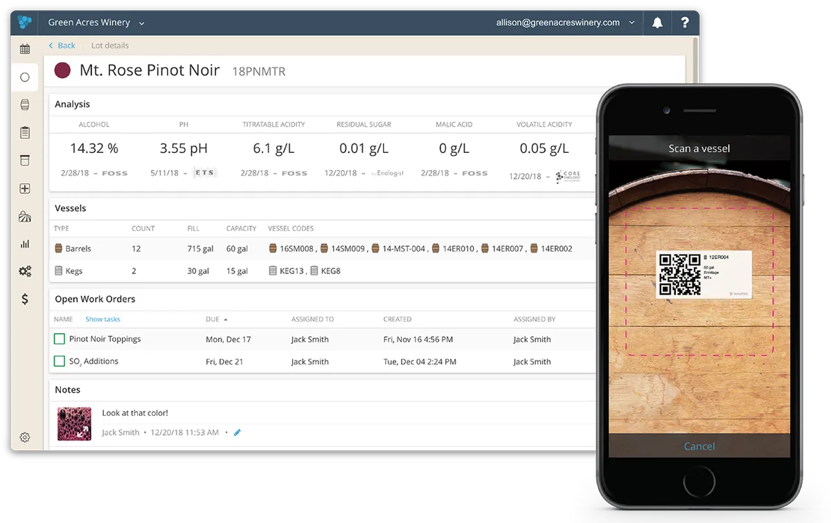 InnoVint: interface, fonctionnalités & intégrations