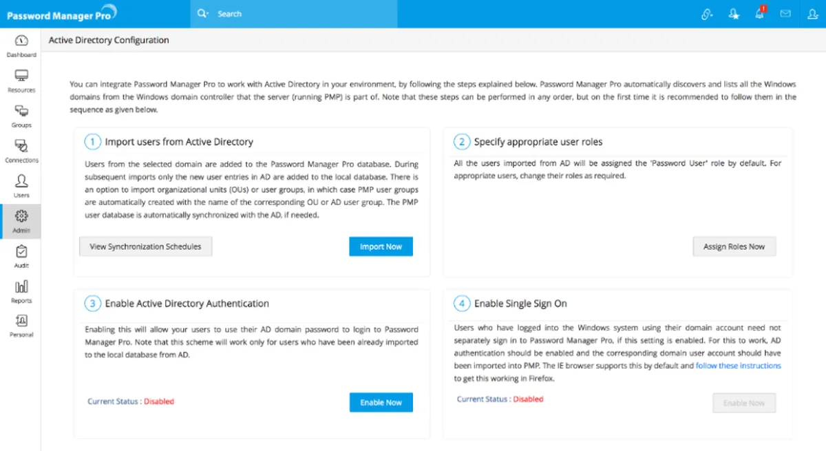 ManageEngine Password Manager Pro: interface, fonctionnalités & intégrations