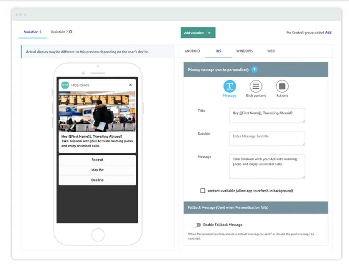 MoEngage: interface, fonctionnalités & intégrations