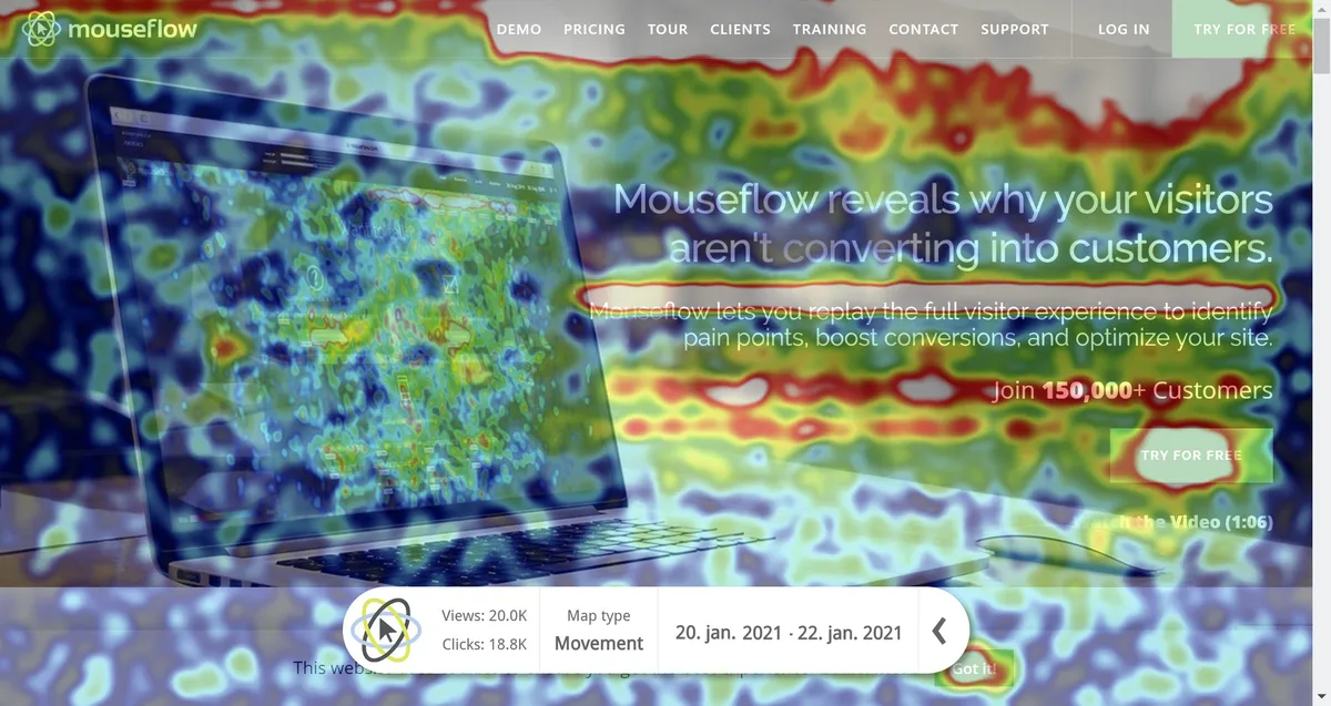 Mouseflow: interface, fonctionnalités & intégrations