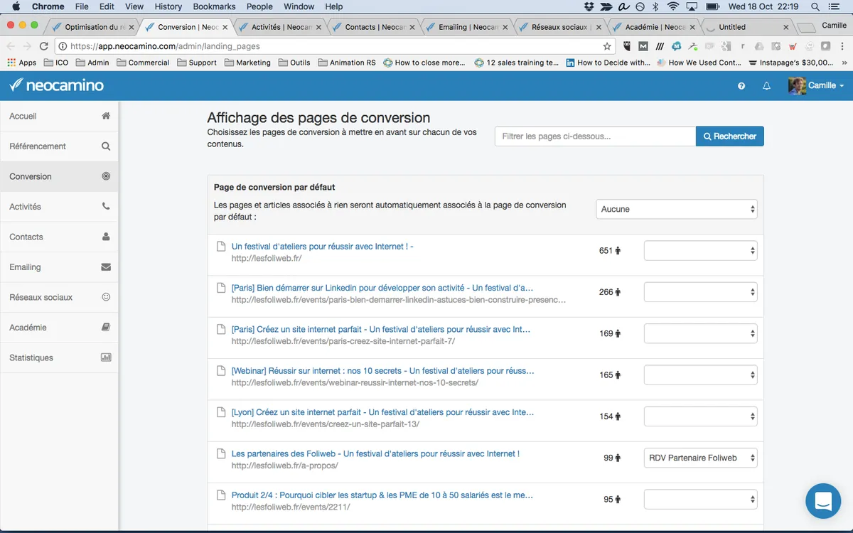 Neocamino: interface, fonctionnalités & intégrations Neocamino: interface, fonctionnalités & intégrations