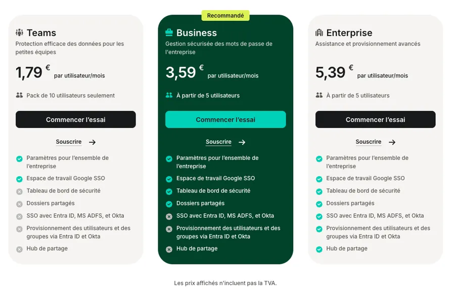 Tarifs de NordPass Pro Tarifs de NordPass Pro