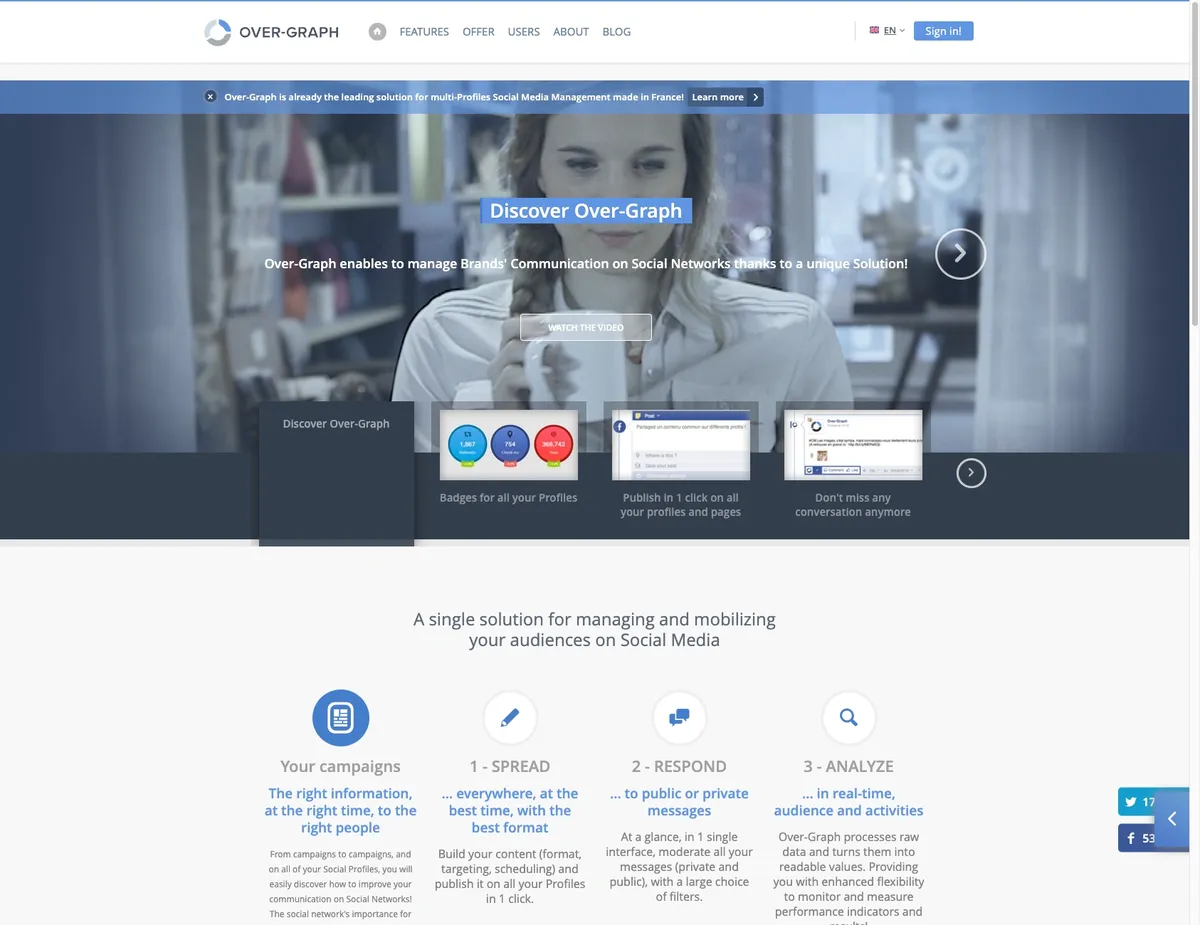 over graph avis logiciels de marketing sur les reseaux sociaux social listening prix