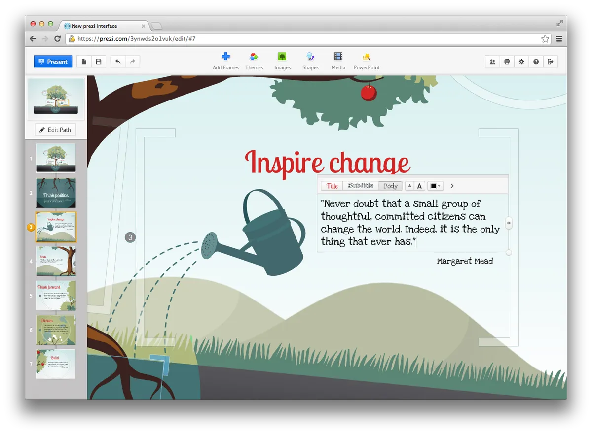 Prezi: interface, fonctionnalités & intégrations
