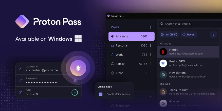 Interface de Proton Pass Interface de Proton Pass