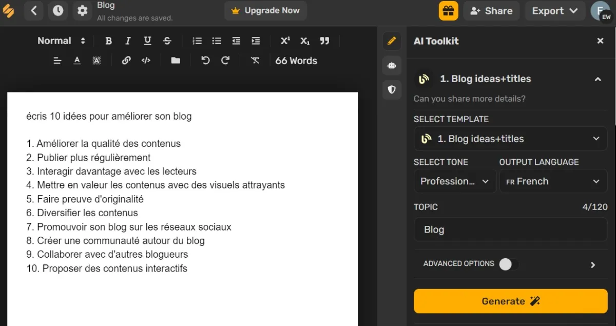 Simplified AI Writer: interface, fonctionnalités & intégrations Simplified AI Writer: interface, fonctionnalités & intégrations