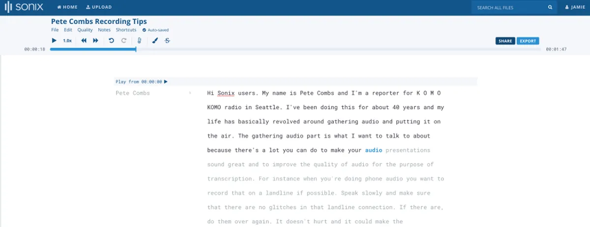 Sonix: interface, fonctionnalités & intégrations