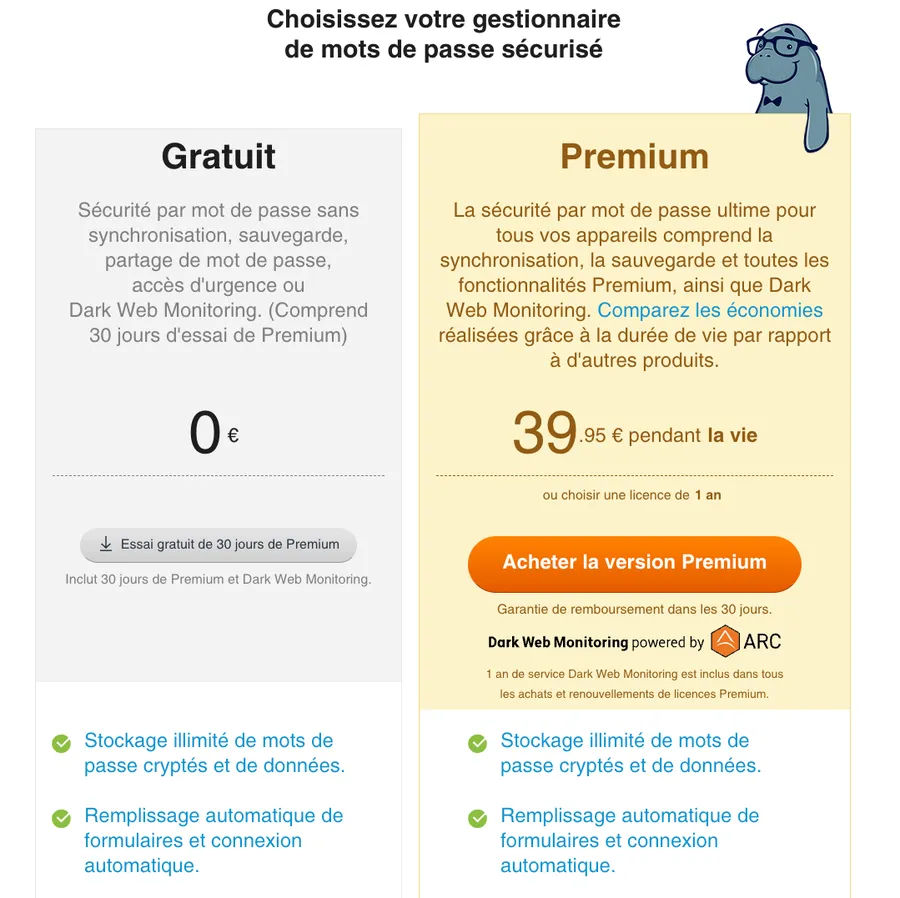 Tarifs de Sticky Password Perso & Pro Tarifs de Sticky Password Perso & Pro