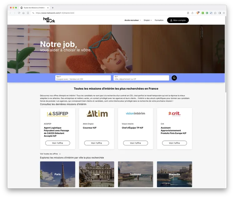 Trouver mission intérim