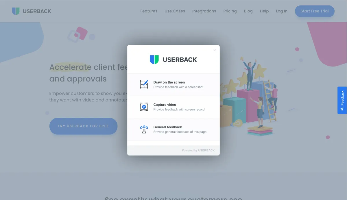 Userback: interface, fonctionnalités & intégrations Userback: interface, fonctionnalités & intégrations