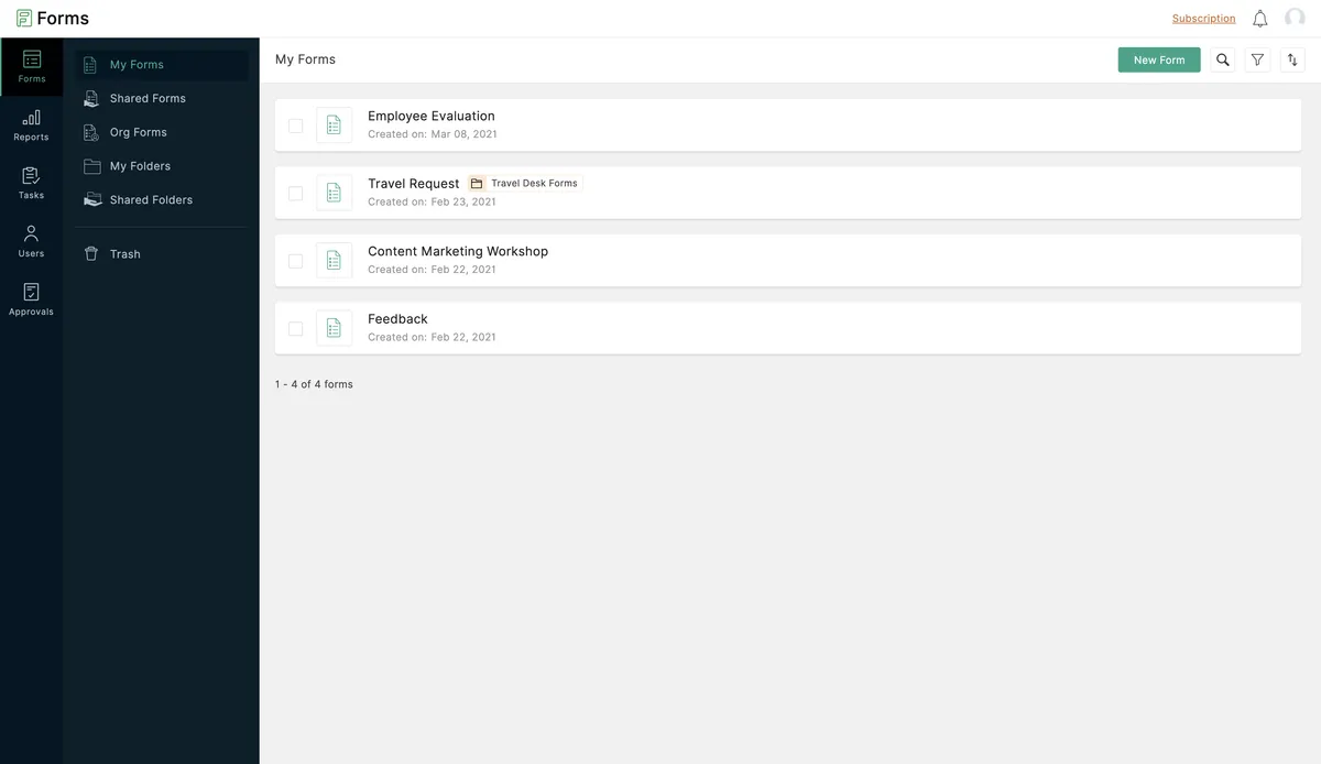 Zoho Forms: interface, fonctionnalités & intégrations